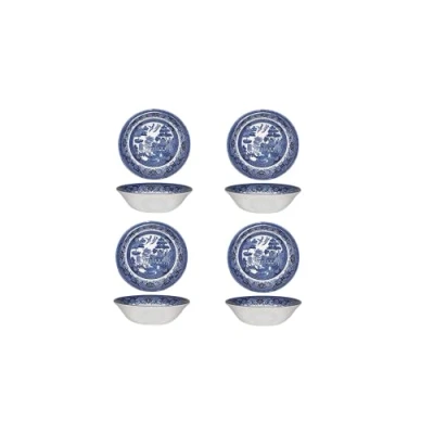 Image of Churchill Blue Willow Oatmeal Bowl 6&quot;, Set Of 4, Made In England