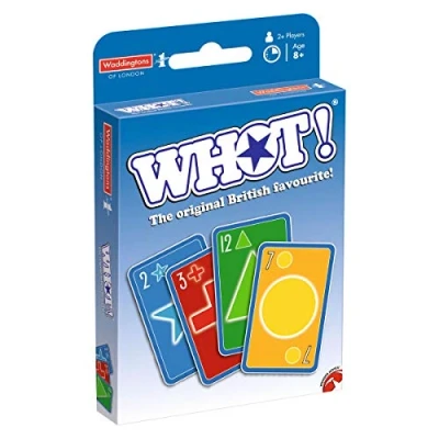 Image of Waddingtons Number 1 WHOT! the Original matching Card game, match shapes or numbers to get rid of your cards, educational travel great gift for ages 5 plus