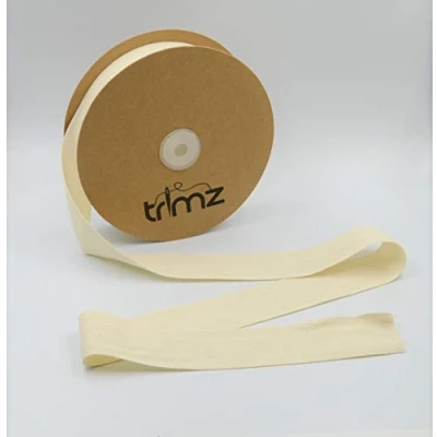 Image of Trimz 100% Cotton Herringbone Tape, Natural, 40mm x 25m