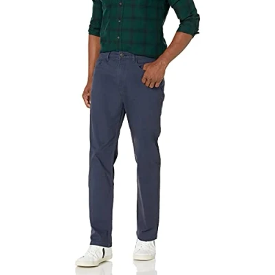 Image of Amazon Essentials Men&#039;s Straight Fit 5 Pocket Comfort Stretch Chino Trousers (Previously Goodthreads), Navy, 34W / 34L