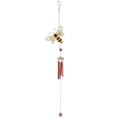 Image of Vibrant Metal Flying Bee Windchime 69cm x 13cm (1 Pc.) Delightful Exterior Ambiance &amp; Unique Enchanting Gift Idea Ideal for Home Decor