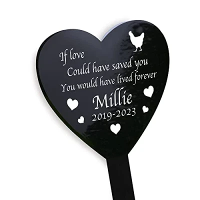 Image of RED OCEAN PERSONALISED Chicken Memorial Outdoor Garden Grave Stake Pet Gifts Keepsake Sign