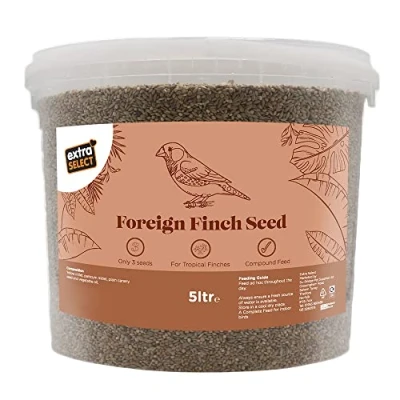 Image of Extra Select Foreign Finch Seed Mix: Three Mix for Tropical Finches, Compoud Small Bird Food 5 Litre Bucket