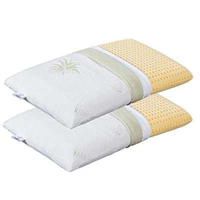 Image of Pair of Evergreenweb Cervical Pillows, 40 x 70 cm, H 12 Foam Model, 100% Memory Foam, Removable Cover with Aloe Vera and Cotton, 2 Bed Pillows for Neck Pain, Certified Medical Device
