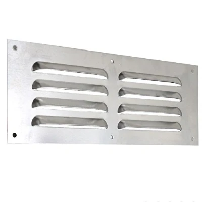 Image of Aluminium Louvre Air Vent 9&quot; X 3&quot; Silver Grille Cover Metal Ventilation Plate