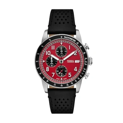Image of Fossil Men&#039;s Analog Quartz Watch with Leather Strap FS6086