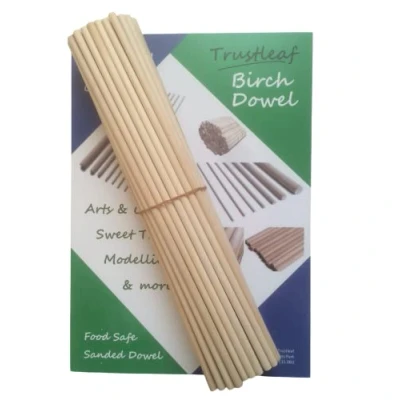 Image of Trustleaf 6mm x 30cm Birch Hardwood Wooden Dowels (50 Dowels)