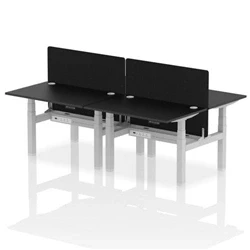 Image of Air B2B 1200x800mm Adjustable 4P Bench Desk CP Black/Silver + Screen