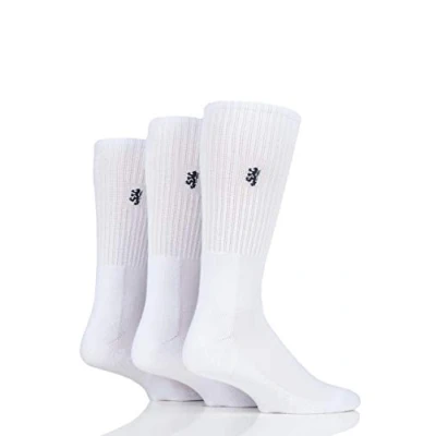 Image of Mens 3 Pair Pringle Bamboo Cushioned Sports Socks Exclusive To SOCKSHOP White 12 14