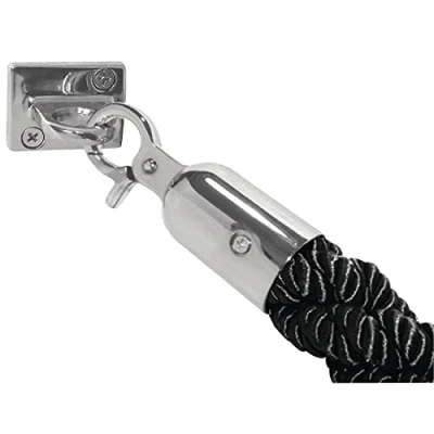 Image of Bolero Twist Barrier Rope 1500X32mm Black Crowd Control Divider Posts