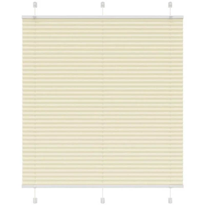 Image of vidaXL Pleated Blind Cream 120x100 cm Fabric Width 119.4 Polyester