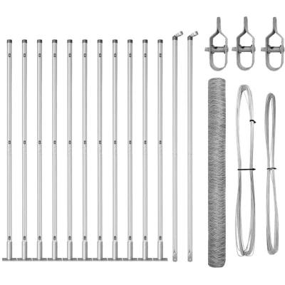 Image of vidaXL Hexagon Fence 1.4x25 m Galvanised Steel