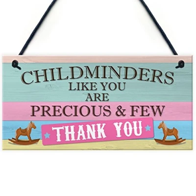 Image of RED OCEAN Thank You Childminder BabySitter Gift Hanging Plaque Nursery Pre School Sign