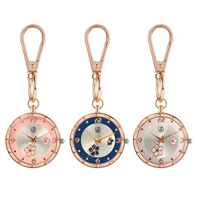 Image of JewelryWe Key Chain Watch Novelty Ring Vintage Quartz Pocket FOB Clip on Watch, for Men Women