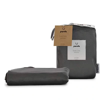Image of Panda 100% Bamboo Duvet Cover (Urban Grey, UK Double) (200 x 200 cm)