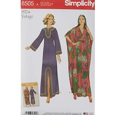 Image of Simplicity Misses Vintage Caftans Sewing Pattern, Paper, White, 22 x 15 1 cm
