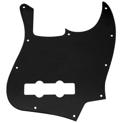 Image of Musiclily 10 Hole J Bass Pickguard for Fender American/Mexican Made Standard Jazz Bass, 1Ply Black