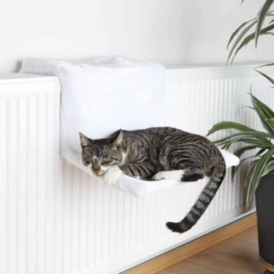 Image of Quickdraw Cat Radiator Bed with Soft Fleece Lining Cosy Warm Hammock for Radiators Strong Metal Frame 42cm x 29cm 25cm Ideal Keeping Cats and Comfortable