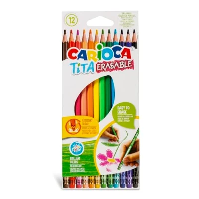 Image of Carioca 42897 Tita Erasable Colouring Pencil (Pack of 12)