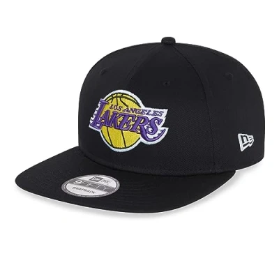 Image of New Era Los Angeles Lakers NBA Essentials Black 9Fifty Snapback Cap S M (6 3/8 7 1/4)