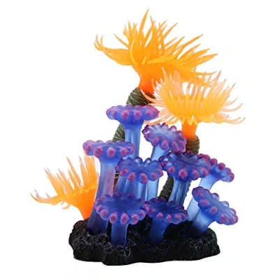 Image of TOPINCN Artificial Coral, Aquarium Fish Tank Simulation Silicone Plants Flower Plastic Soft Sea Anemone Landscape Decoration 2.4 * 2.0 3.1inch