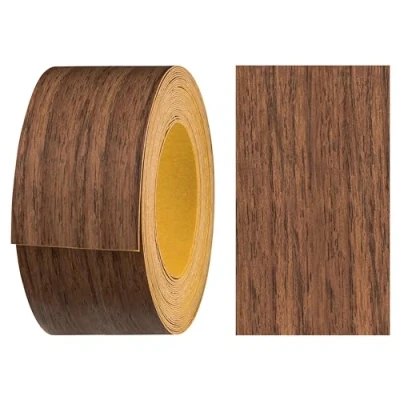 Image of haggiy melamine Edge band self adhesive 40mm x 5m I Secure hold without ironing thanks to acrylic banding, veneer for shelves/wood panels (macchiato walnut)