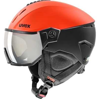 Image of uvex Instinct Visor Ski Helmet for Men and Women Individual Fit Fierce Red Black Matt 53 55 cm