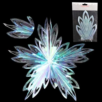 Image of Christmas Concepts® 16 (1.3ft) Large Foil 3D Star Hanging Decoration Trimming (Iridescent)