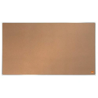 Image of Nobo Widescreen Cork Noticeboard, 710 x 400 mm, Slim Trim Frame, Self Healing Surface, InvisaMount Mounting System, Impression Pro, Light Brown, 1915414