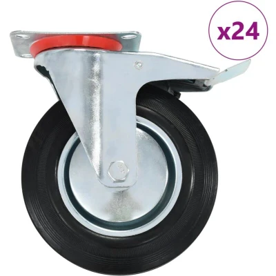 Image of 24 pcs Swivel Casters 200 mm Vidaxl