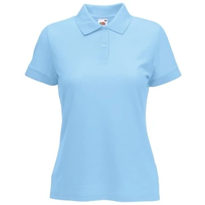 Image of Fruit of the Loom Womens Lady Fit 65/35 Short Sleeve Polo Shirt (M) (Sky Blue)