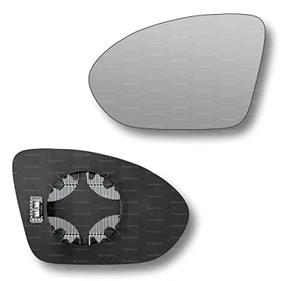 Image of Less4spares Replacement Wing Mirror Glass Left Compatible with Vauxhall Insignia 2017 2022 CLIP ON Passnager Near Side N/S Heated Convex