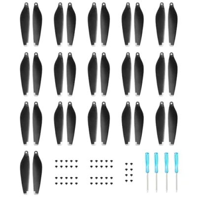 Image of Craznick 32pcs Propellers for DJI Mini 4 Pro/Mini 3 Pro Replacement Prop Blades Spare Propeller Blade Low Noise Wings Accessories Exclusive Screws Screwdrivers Silver Tip