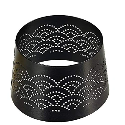 Image of Spaas 18 Black Caps for Candle, Lace Pattern