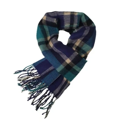 Image of A.WAVE Softer than Cashmere Wool Touch Tassel Ends Plaid Check Solid Scarf