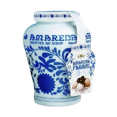 Image of Fabbri Amarena Cherries in Syrup Wild Cherry For Cocktail Deserts 600g Ceramic Jar Made Italy