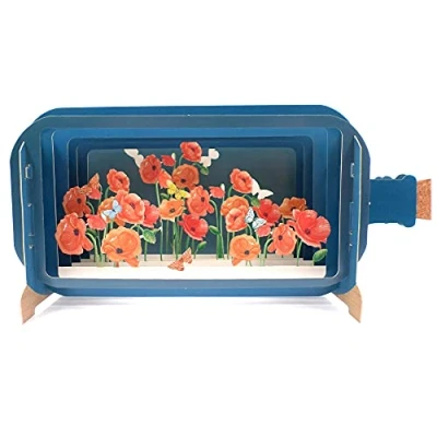 Image of Message In A Bottle Poppy Flowers Pop Up Birthday Greeting Card By Alljoy Cards MIB045