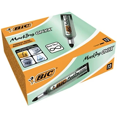 Image of BIC Onyx Marker Bullet 1482 1.5mm Box of 12 Black