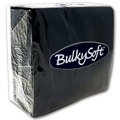 Image of Paper Serviettes Soft Napkins 33x33cm 2PLY BulkySoft Solid Colours Choose (Black, 100)