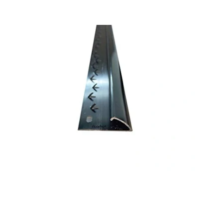 Image of Carpet to Vinyl/Lino Threshold Strip Flooring or Doorway Trim Metal Plate Doorbar Single Edge Black Colour