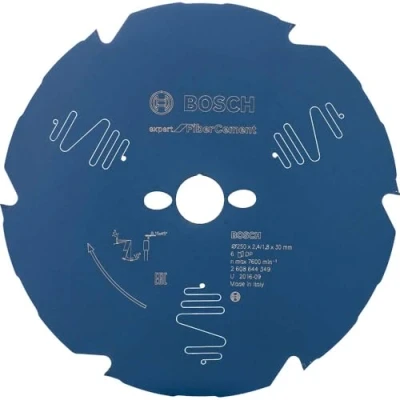 Image of Bosch Professional 2608644349 Expert for Fibre Cement Circular Saw Blade (for Cement, 250 x 30 2.4 mm, 6 Teeth, Accessory), Diameter mm