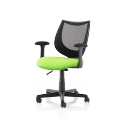 Image of Camden Black Mesh Chair in Bespoke Seat Myrrh Green