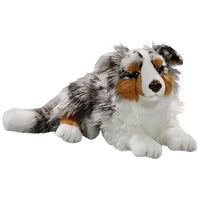 Image of Carl Dick Australian Shepherd Dog lying 17 inches, 45cm, Plush Toy, Soft Toy 3434