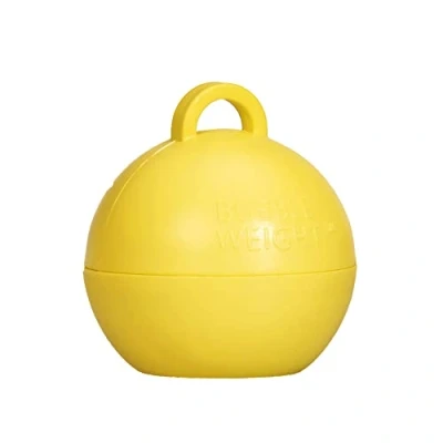 Image of Creative Party Bulk Pack of 25, Bubble Balloon Weights Mimosa Yellow 35g, for Helium Gas Inflated Balloons, Feat. Ribbon Loop/Hoop Holder, to stand on Floor or Table, Weight/Holders, BW028