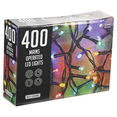 Image of Multi Function White Warm Christmas Indoor/Outdoor Mains Operated Led Lights Decoration Cluster Multicolored (Multi Colour, 400)