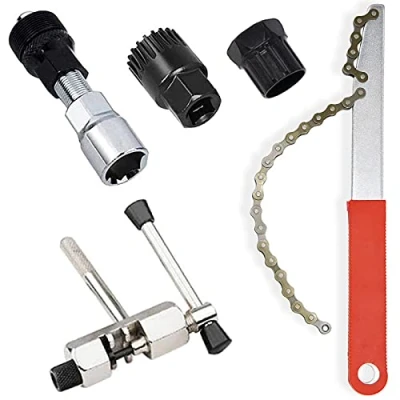 Image of All Pie Bicycle Cassette Removal Tool Set, Chain Whip Repair Tool, Remover/Bracket Remover/Freewheel Remover/Crank Puller Remover