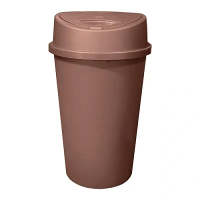 Image of 45L Touch Top Kitchen Bin Plastic Household Rubbish Recycling Waste Dustbin, Rose Gold