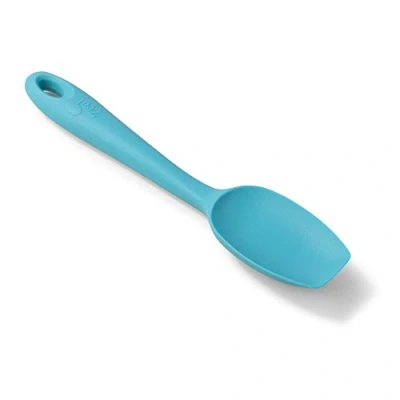 Image of Zeal Silicone Spatula Spoon, Non stick Flat ended Cooking Spoon for Scraping, Scooping and Stirring Odour Stain Resistant, 20cm, Aqua Blue
