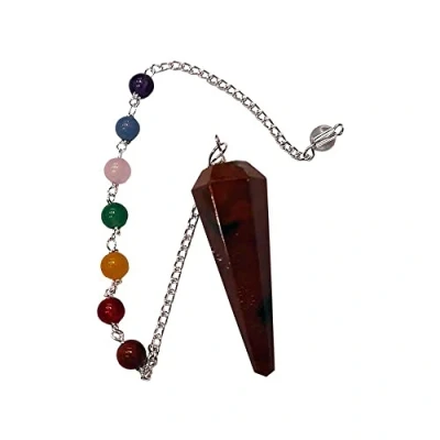 Image of VIE Naturals Pendulum with 7 Chakra Beaded Chain, Red Jasper, One