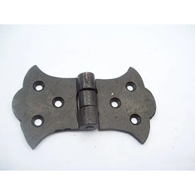 Image of Ironmongery World Decorative Butterfly Cast Iron Butt Cabinet Cupboard Door Hinges Counter Flap in 3 Finishes Black
